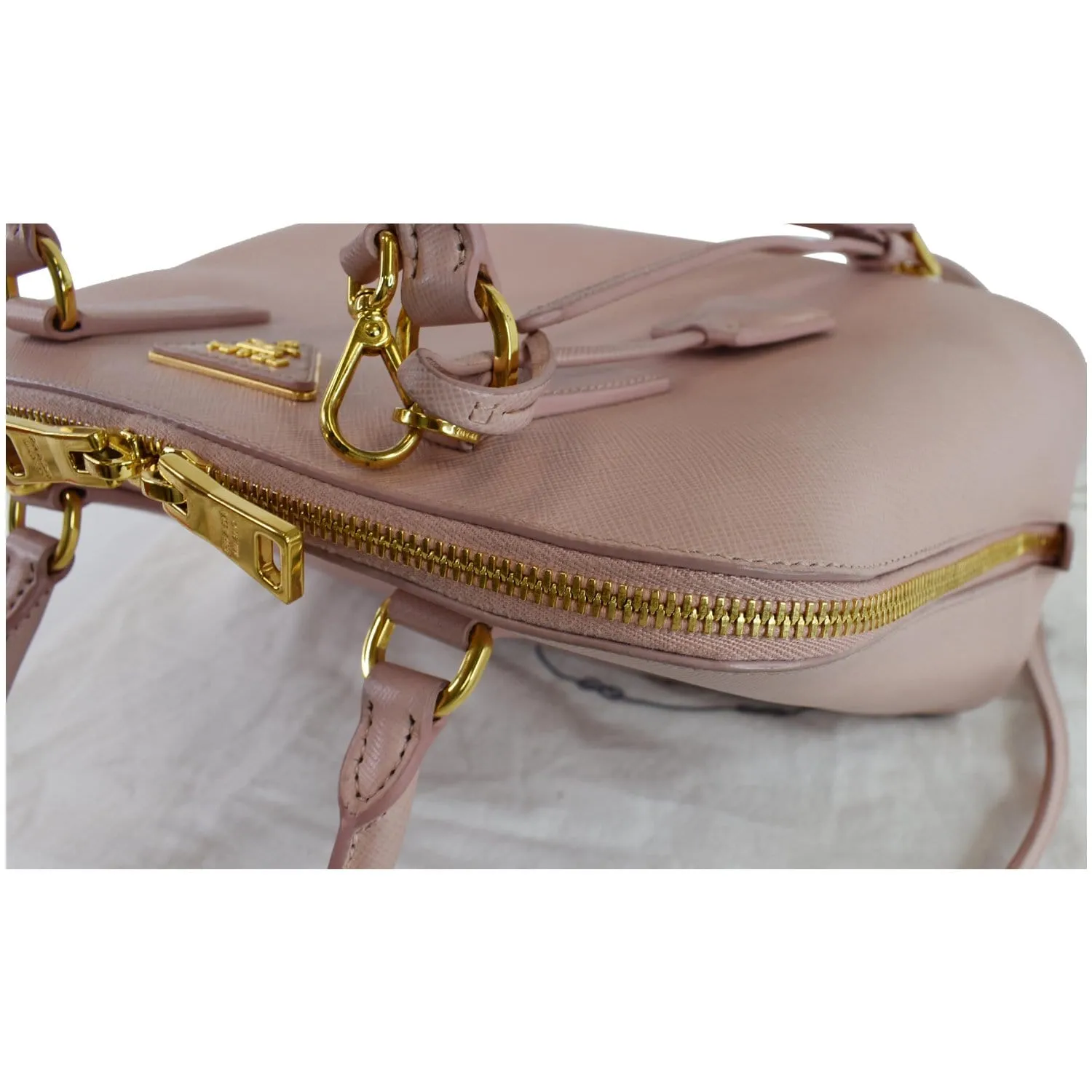 PRADA Promenade Small Saffiano Leather Shoulder Bag Pink