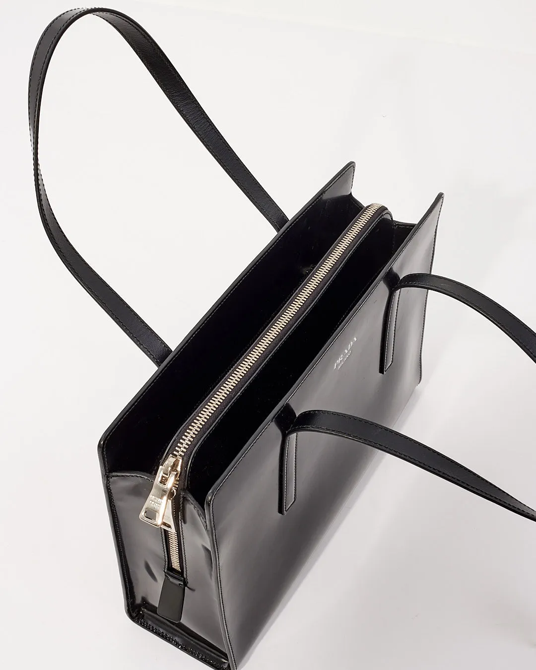 Prada Re-Edition 1995  Black Brushed-Leather Medium Handbag