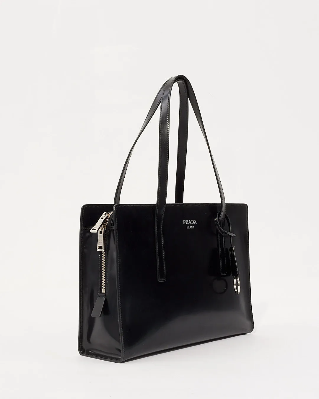 Prada Re-Edition 1995  Black Brushed-Leather Medium Handbag