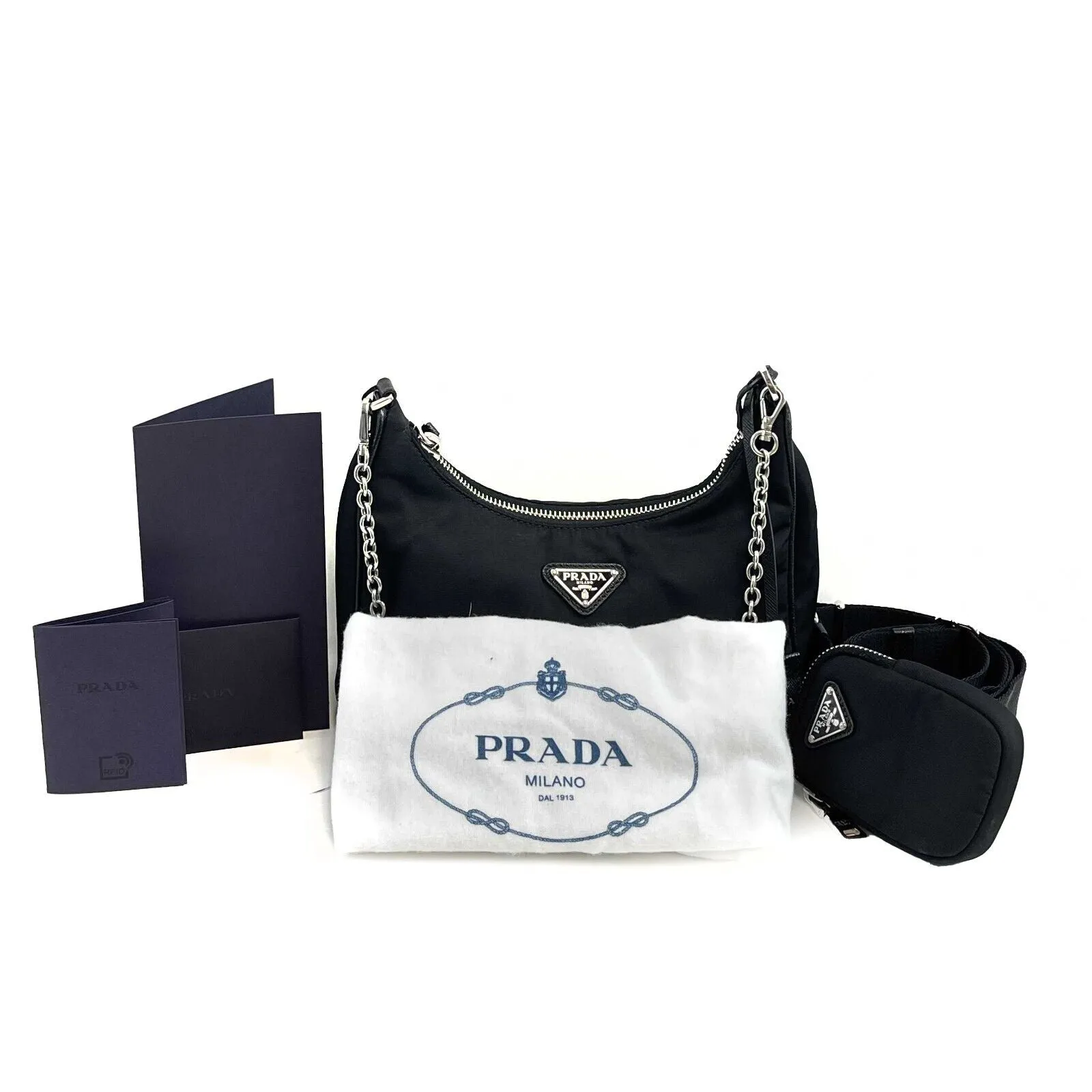 Prada Re-Edition 2005 Shoulder Bag Tessuto Small Black