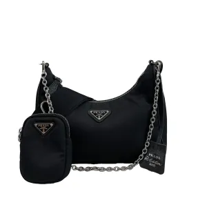 Prada Re-Edition 2005 Shoulder Bag Tessuto Small Black