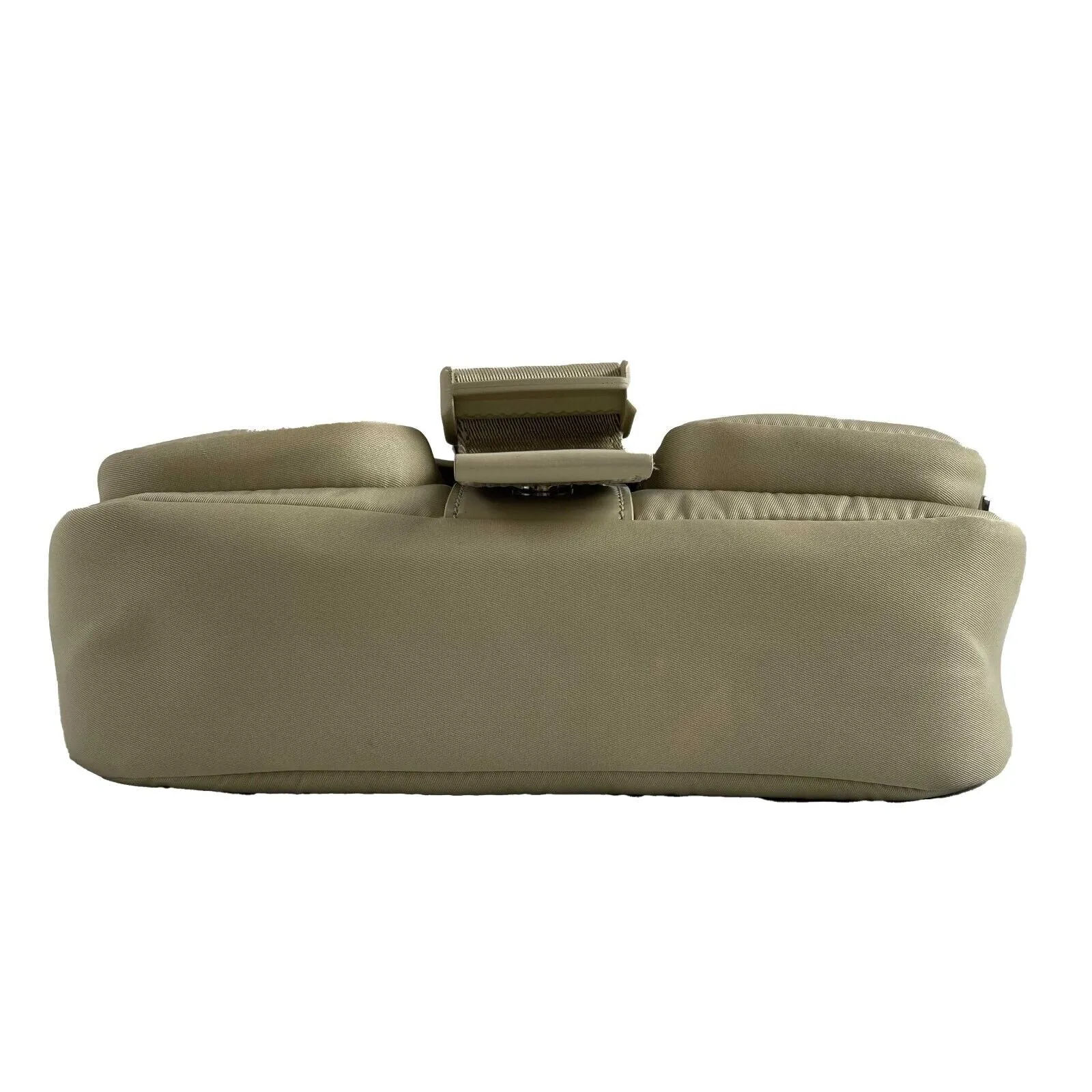 PRADA Re-Nylon Tessuto Brushed Calfskin Pocket Shoulder Bag Desert Beige Great