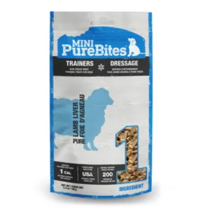 PureBites Freeze Dried Mini Trainers Lamb Liver Dog Treats