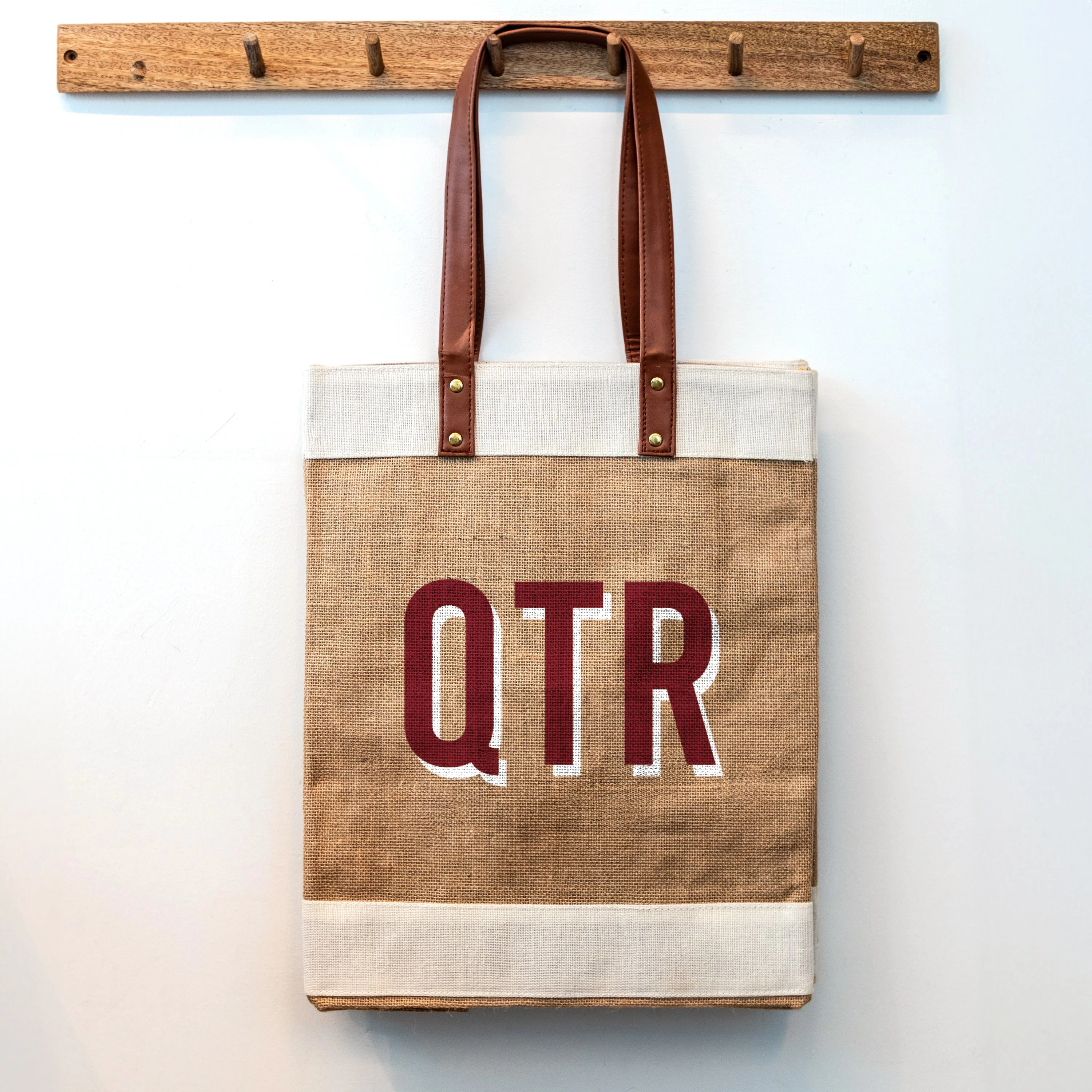 QTR - Natural Tall Tote Bag