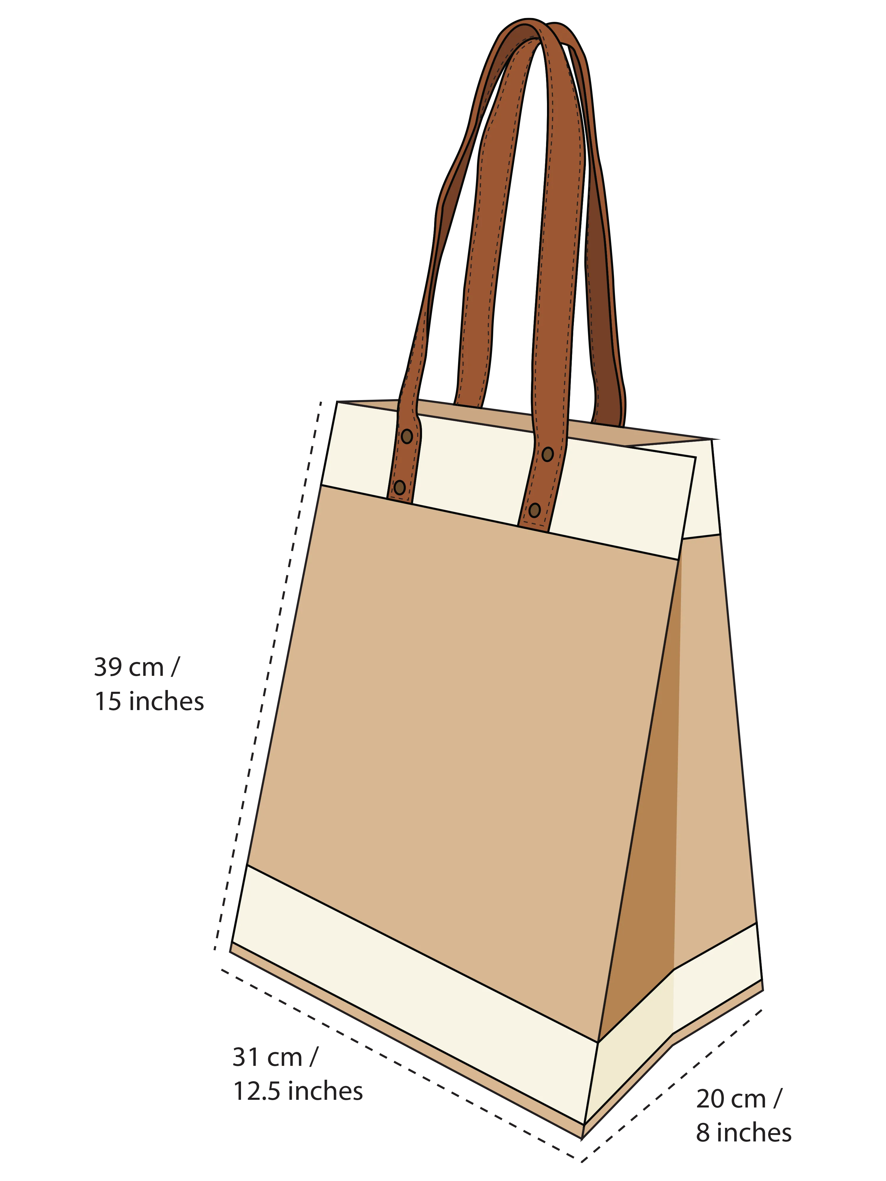 QTR - Natural Tall Tote Bag