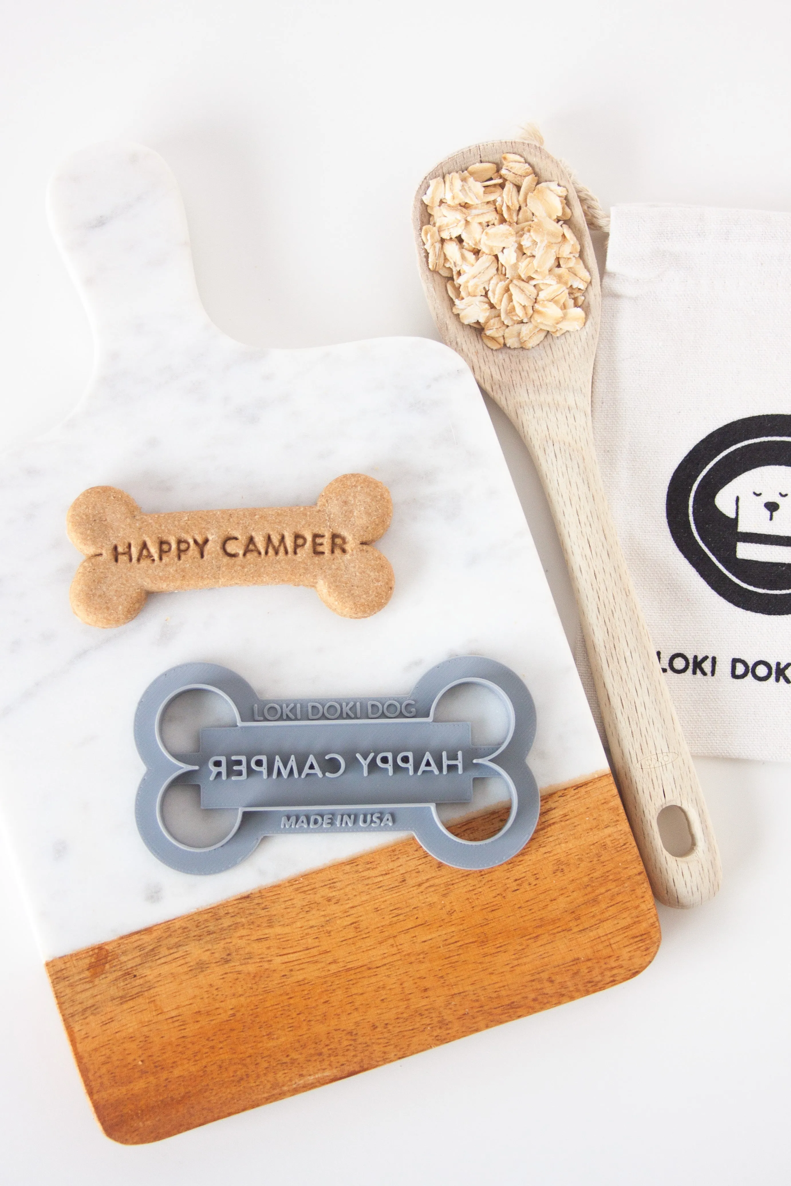 "Happy Camper" & "Camp Life" Dog Bone Shaped Cookie Cutter