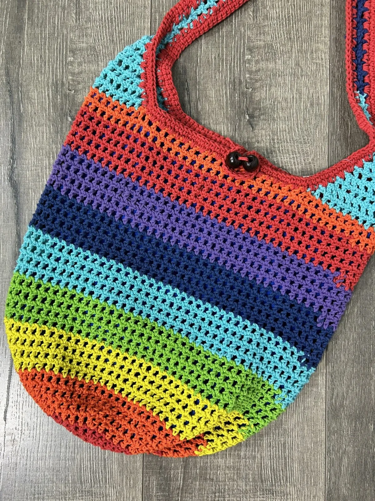 Rainbow Crochet Shoulder Bag