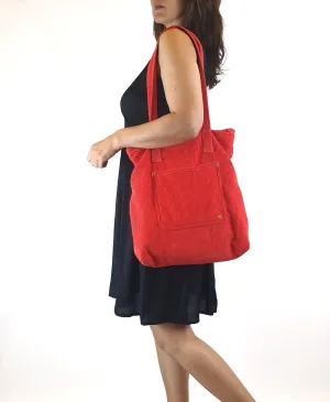 Red cord tote bag