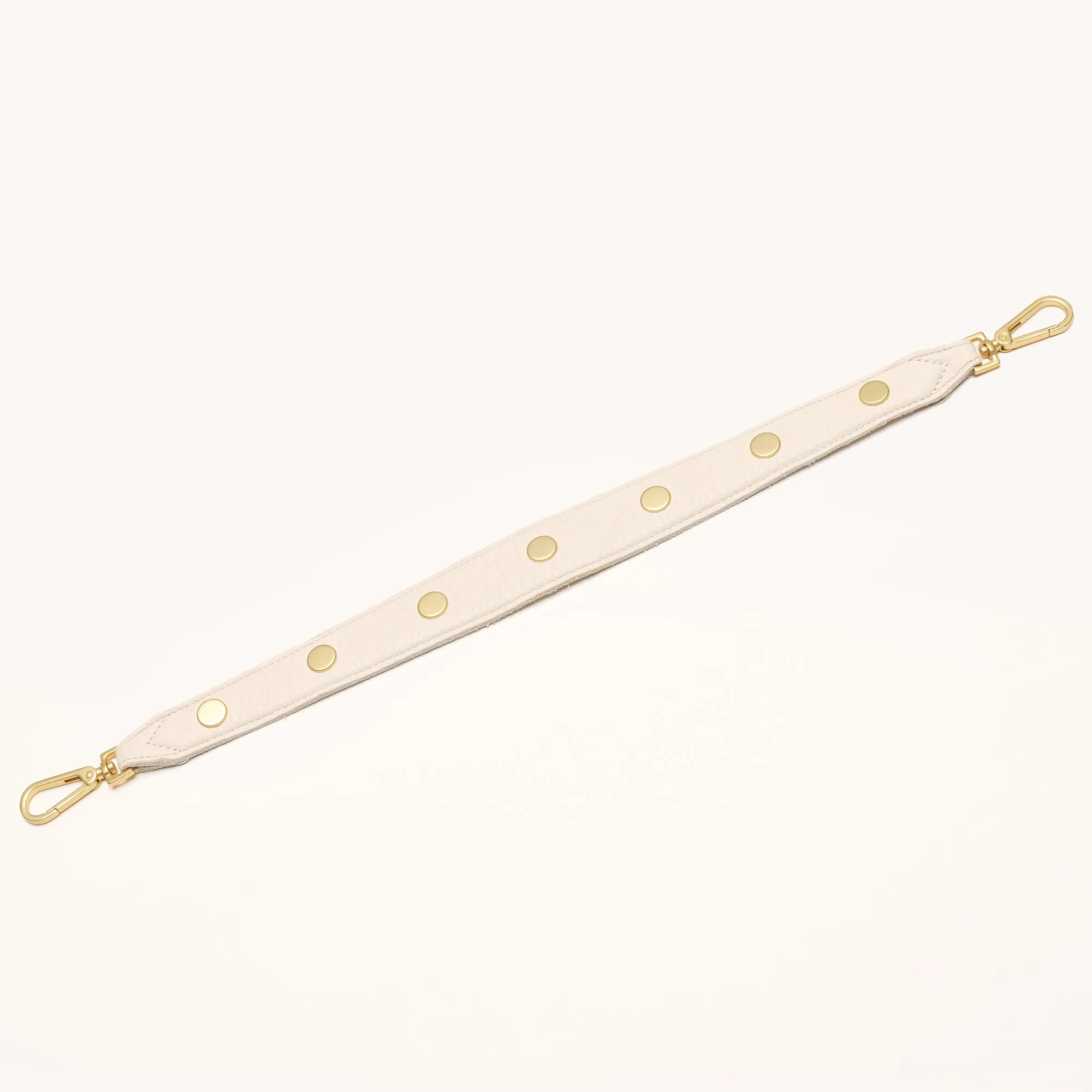 Riveted Shoulder Strap | Calla Lily White/Brushed Gold