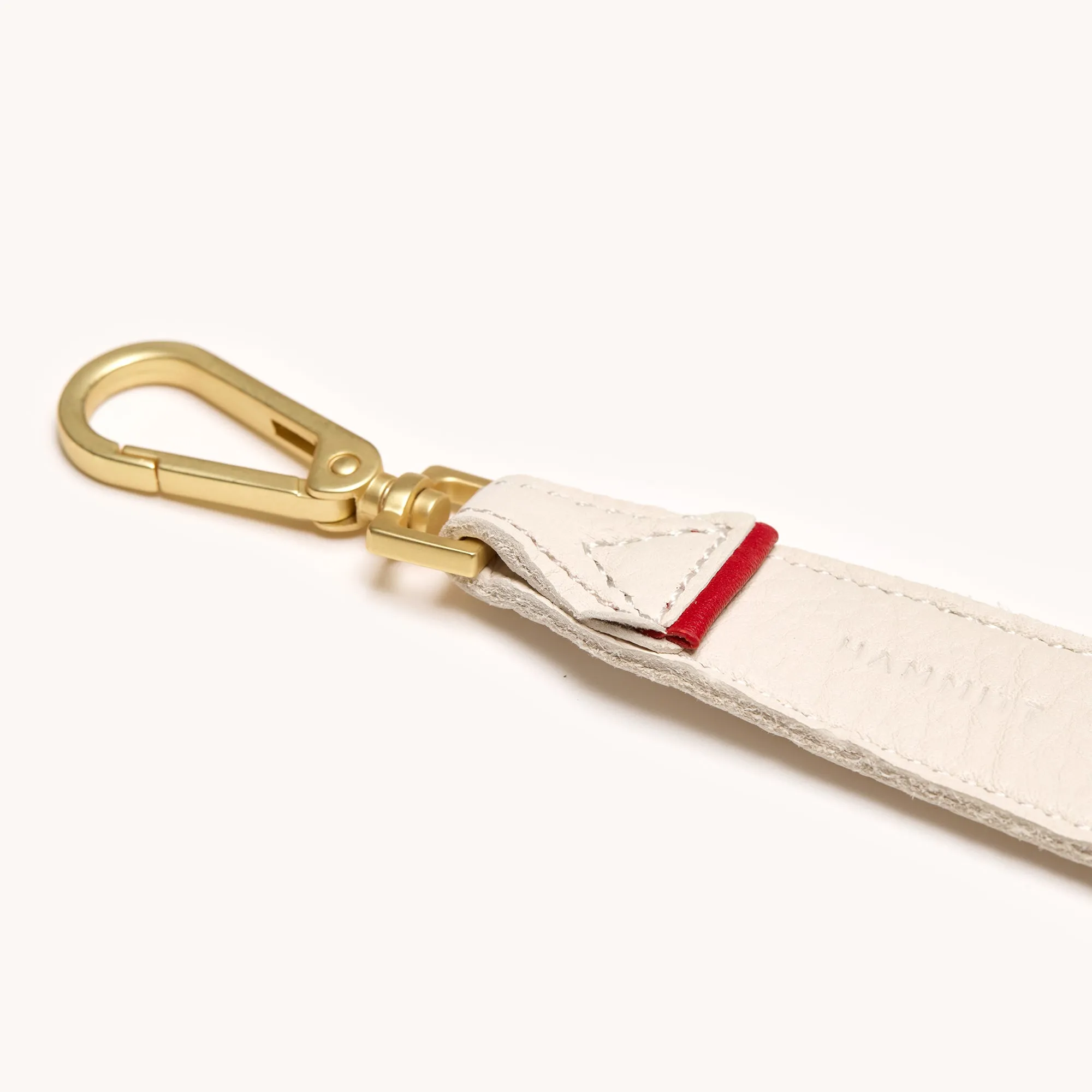 Riveted Shoulder Strap | Calla Lily White/Brushed Gold