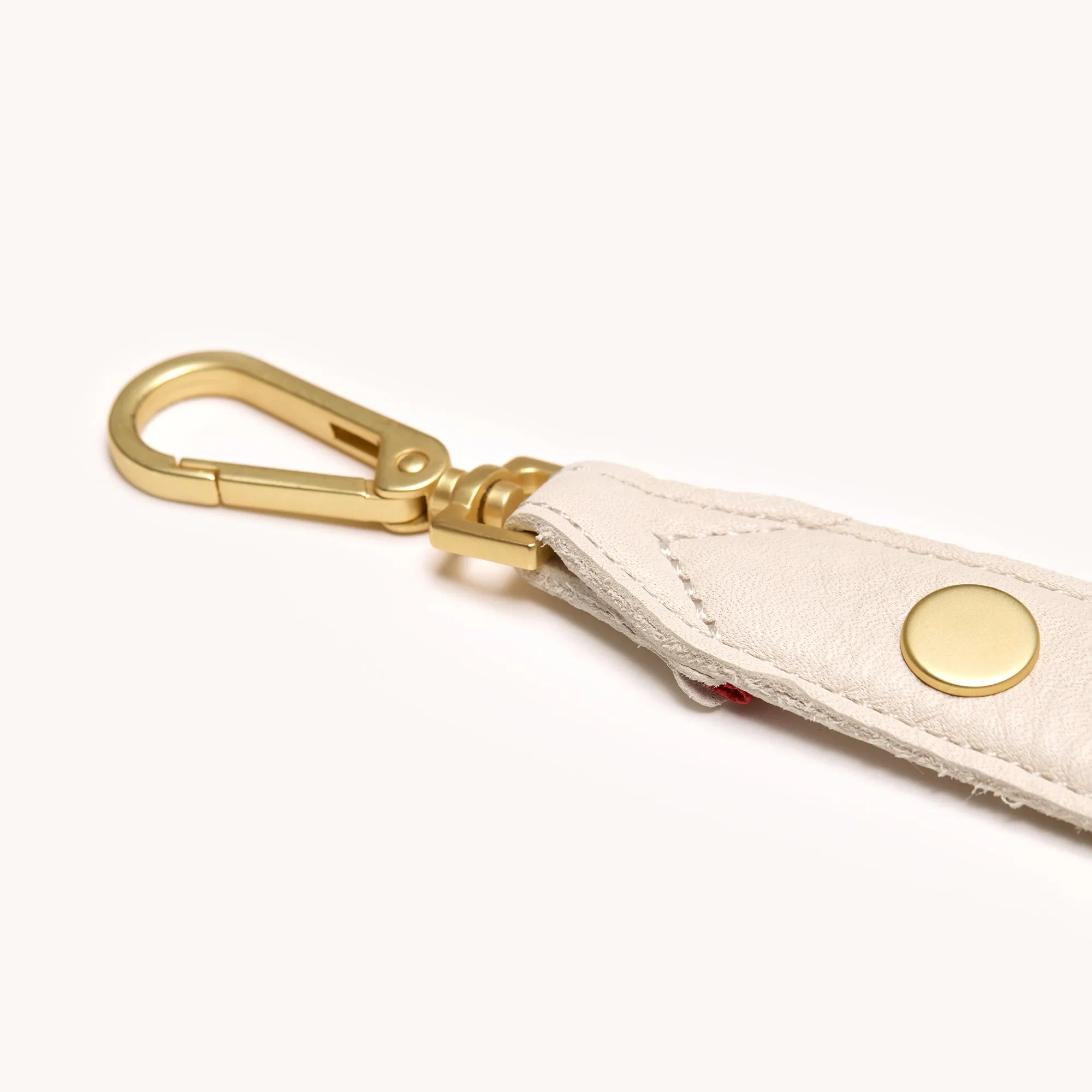 Riveted Shoulder Strap | Calla Lily White/Brushed Gold