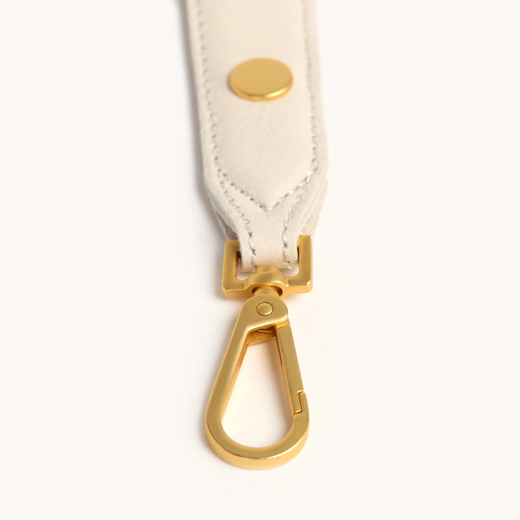 Riveted Shoulder Strap | Calla Lily White/Brushed Gold