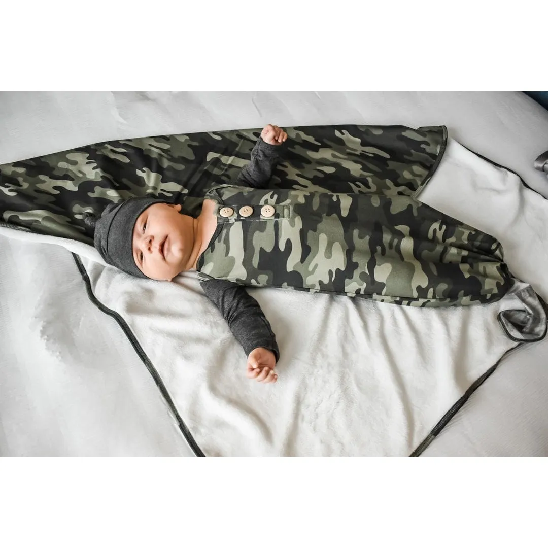 Rockin Royalty Camo Knot Gown & Hat Set