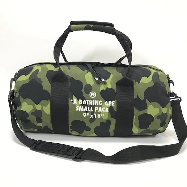 [S] A Bathing Ape Bape Camo Mini Duffle Bag Green