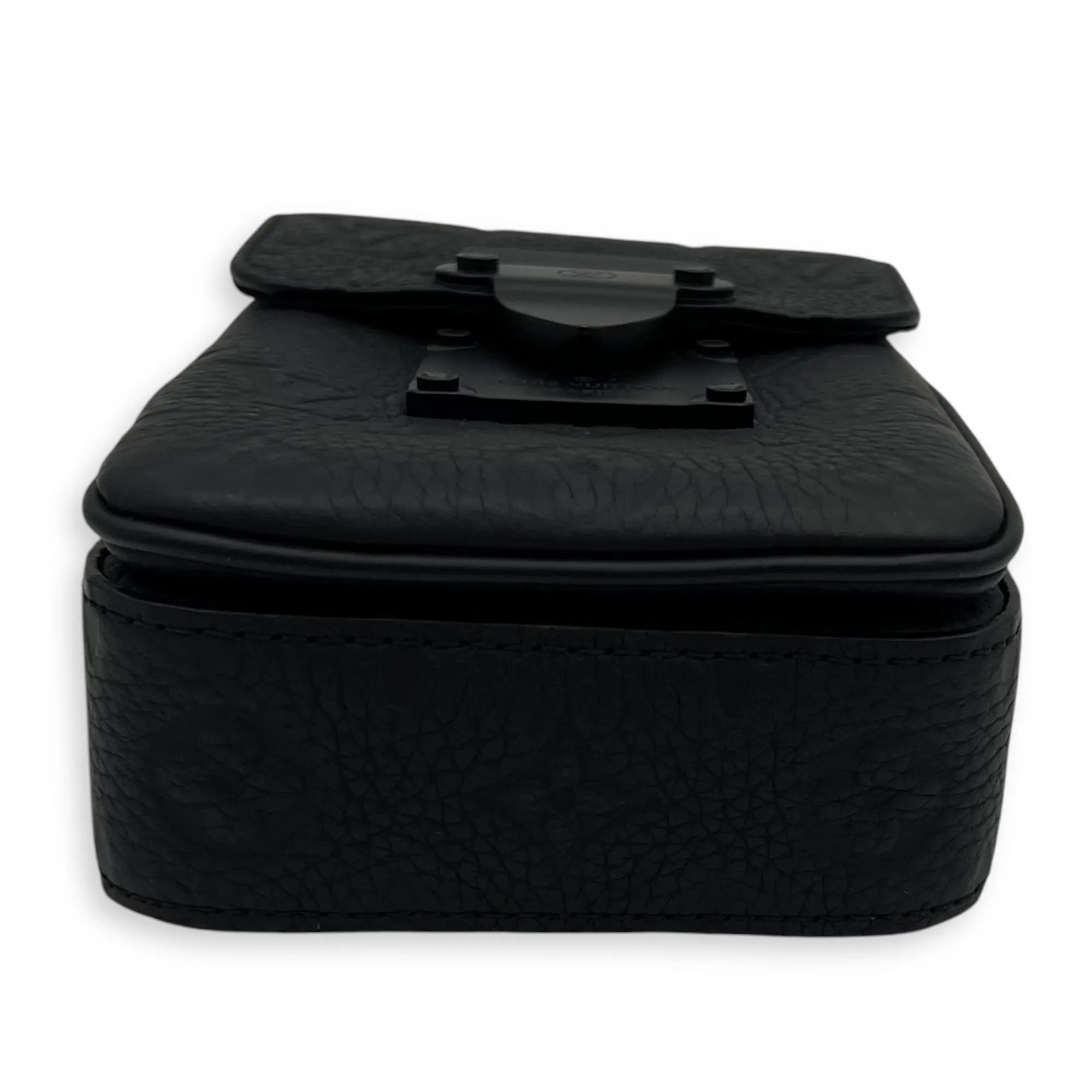 S-Lock Crossbody Bag Black in Taurillon Leather, Lacquered Metal hardware