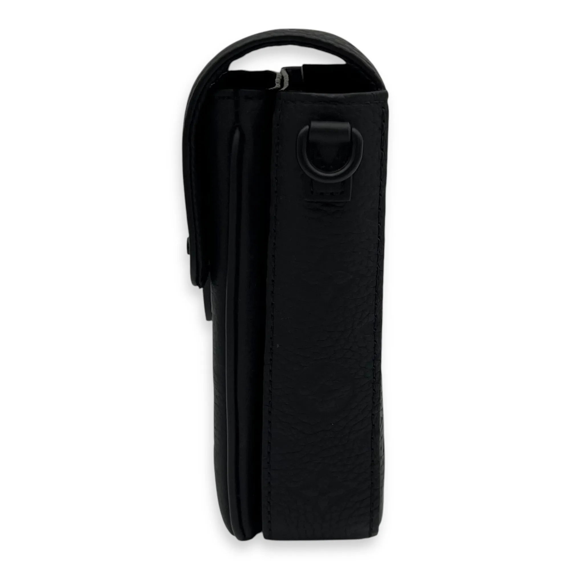 S-Lock Crossbody Bag Black in Taurillon Leather, Lacquered Metal hardware