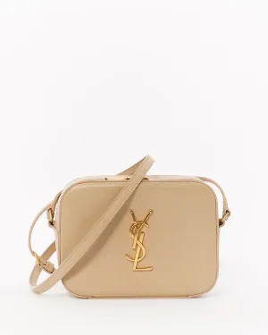Saint Laurent Beige Grained Leather Mini Lou Camera Bag