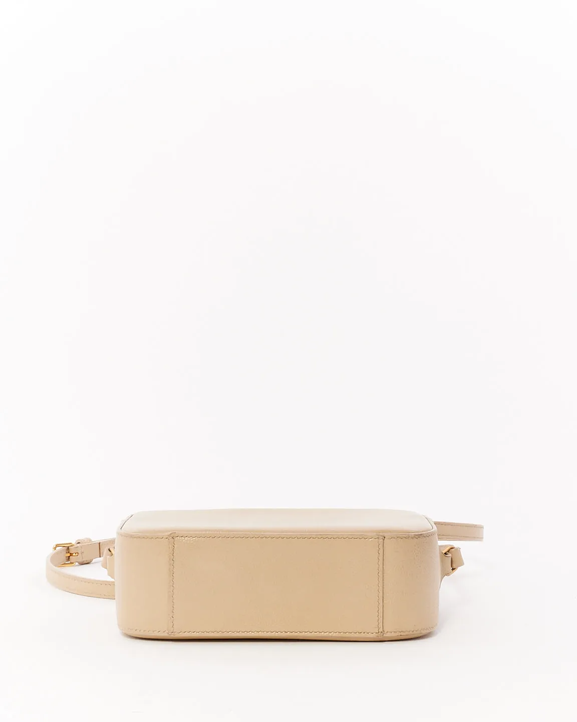 Saint Laurent Beige Grained Leather Mini Lou Camera Bag