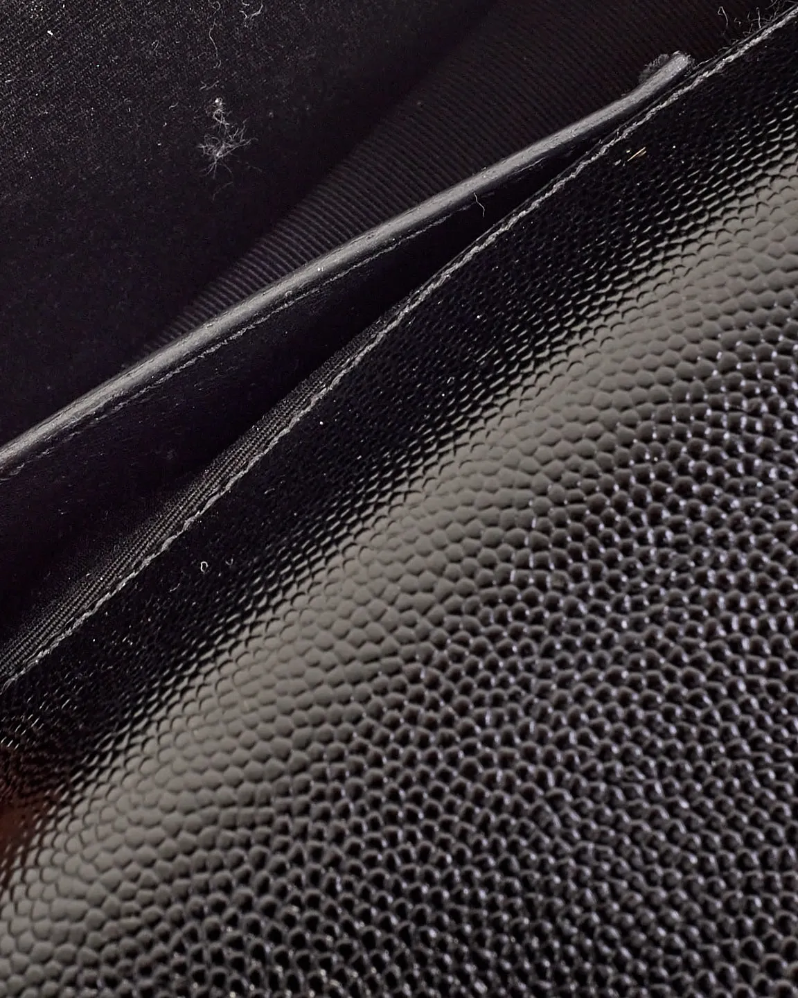 Saint Laurent Black Grained Leather Kate Clutch