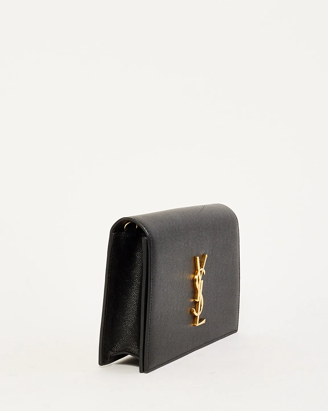 Saint Laurent Black Grained Leather Kate Clutch