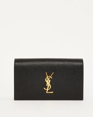 Saint Laurent Black Grained Leather Kate Clutch