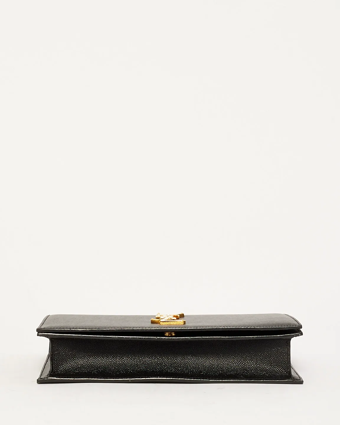 Saint Laurent Black Grained Leather Kate Clutch