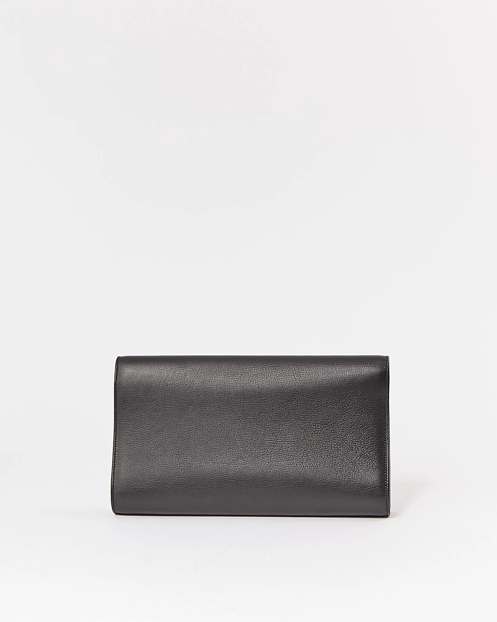 Saint Laurent Black Leather Belle De Jour Logo Clutch
