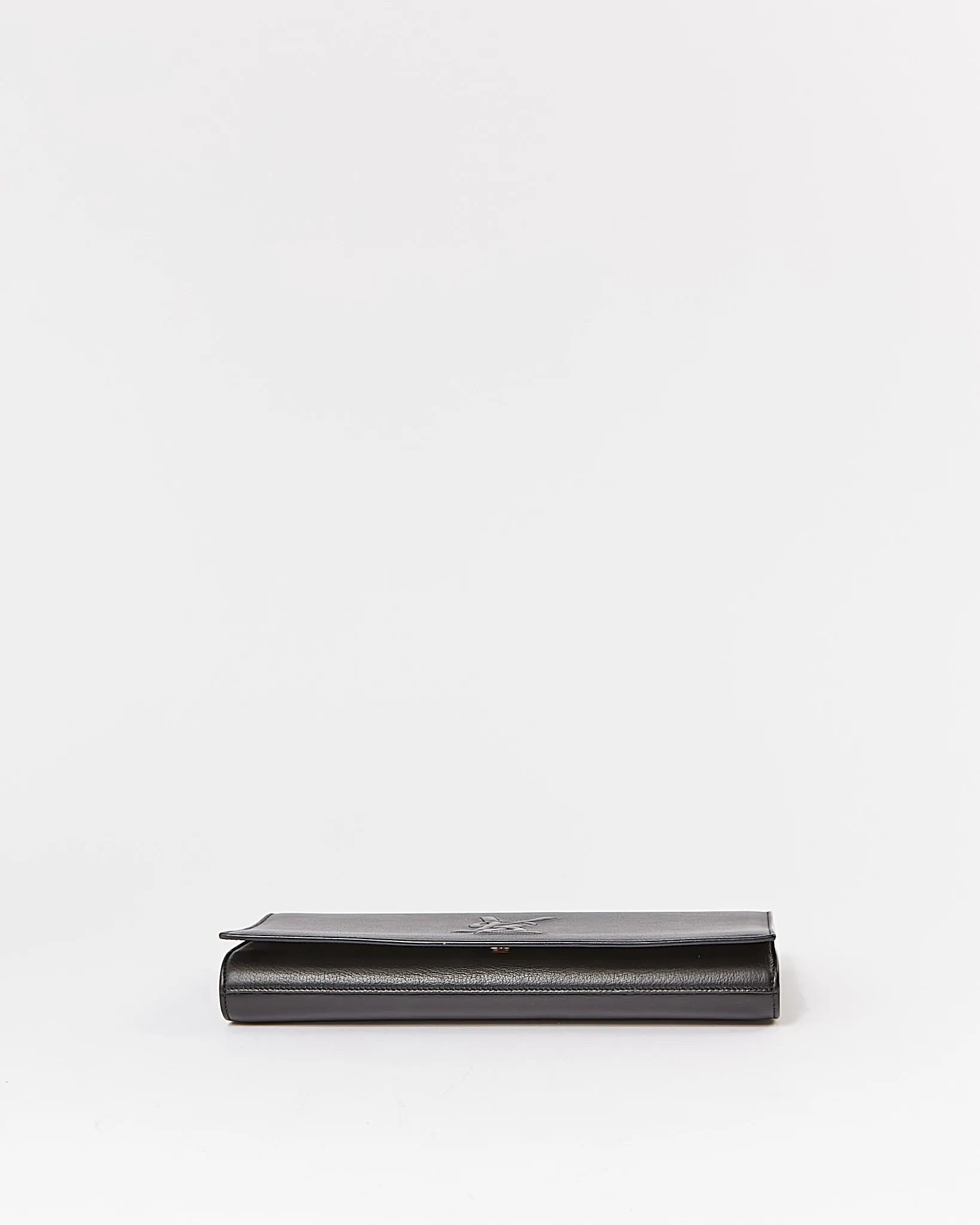 Saint Laurent Black Leather Belle De Jour Logo Clutch