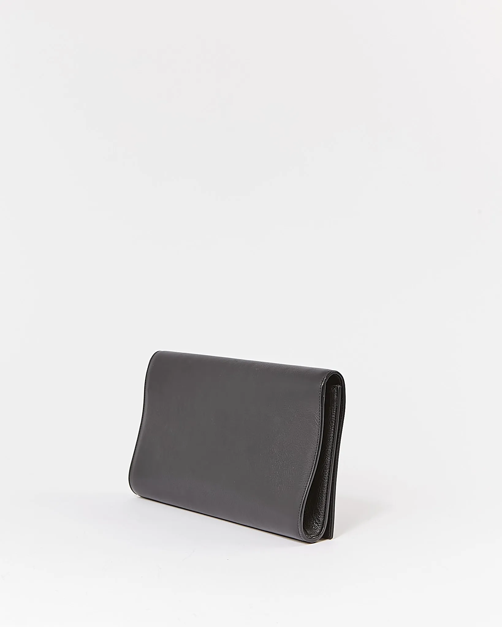 Saint Laurent Black Leather Belle De Jour Logo Clutch