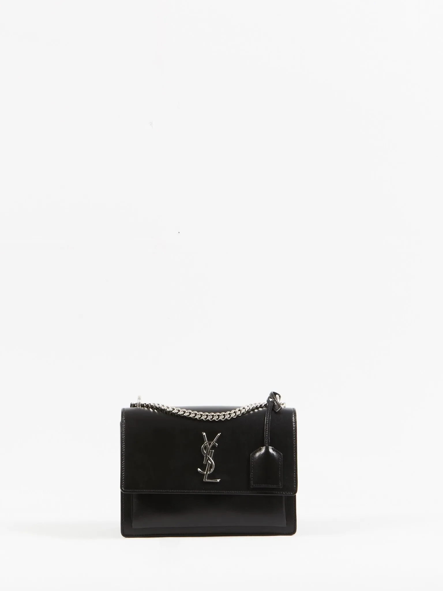Saint Laurent Black Leather Medium Sunset Shoulder Bag