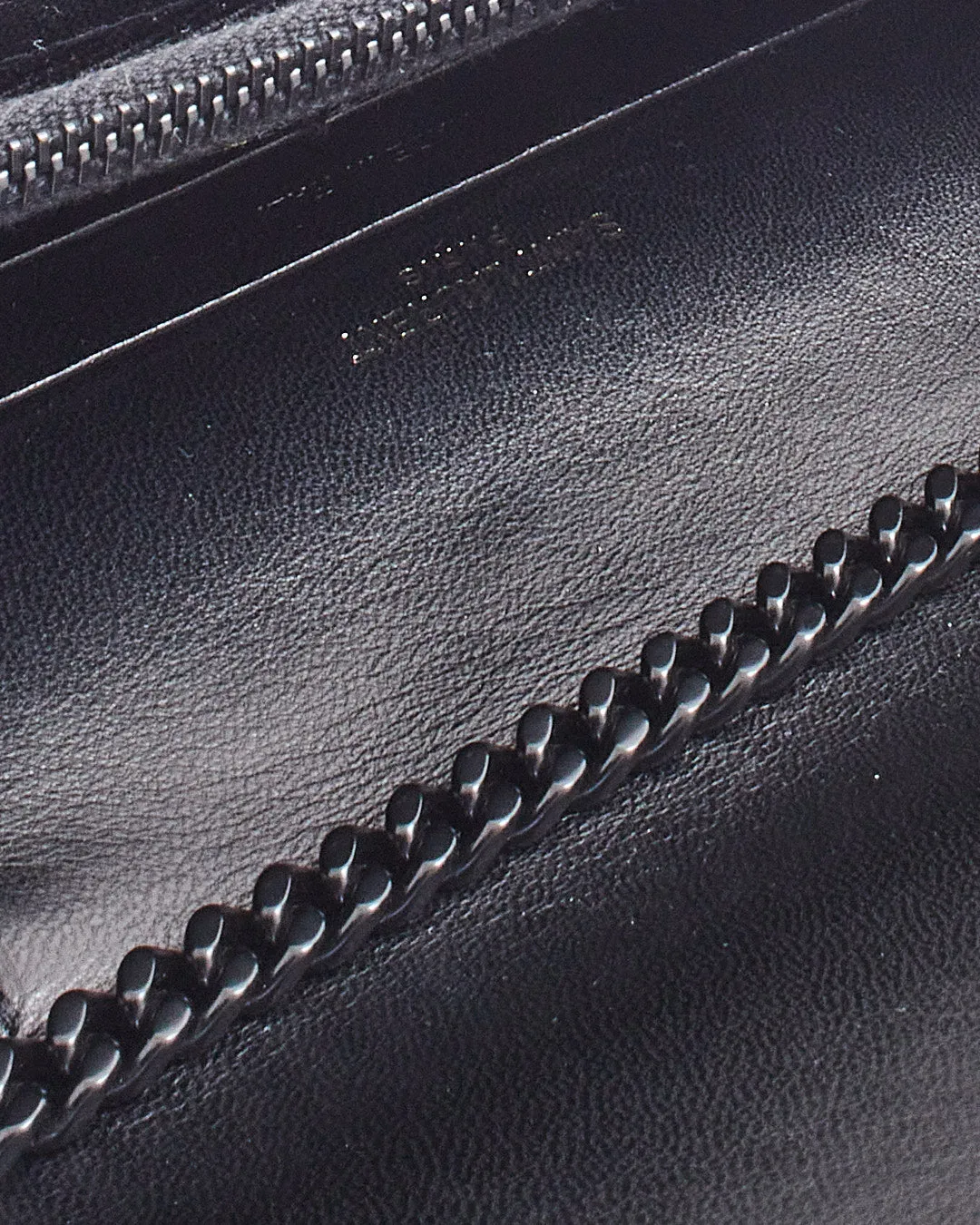 Saint Laurent Black Velvet Crystal Logo Small Kate Tassel Bag
