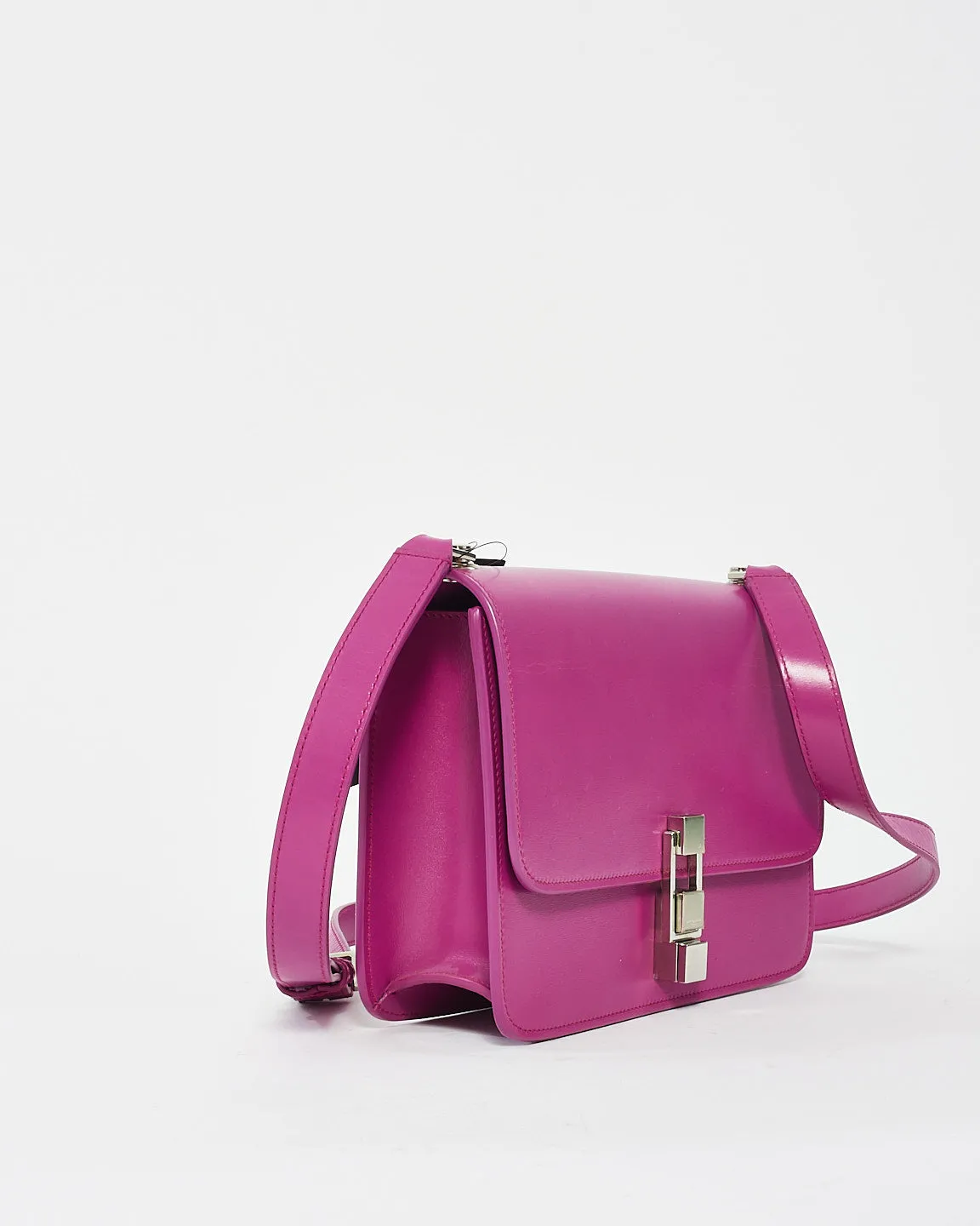 Saint Laurent Fuchsia Pink Smooth Box Leather Le Carre Bag