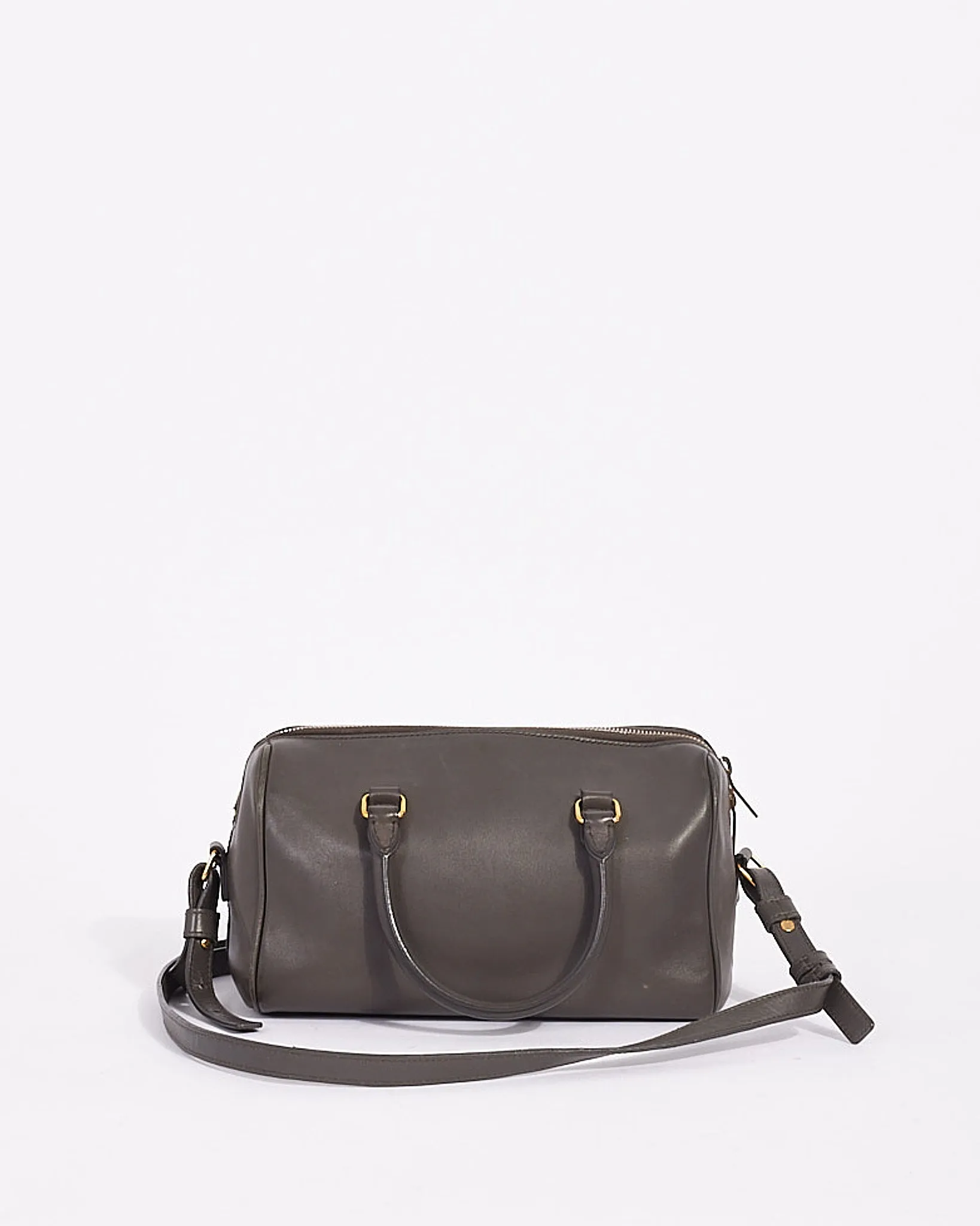 Saint Laurent Grey Leather Classic Baby Duffle Bag