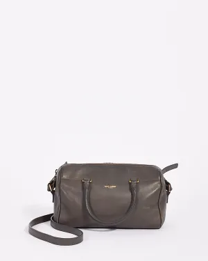 Saint Laurent Grey Leather Classic Baby Duffle Bag