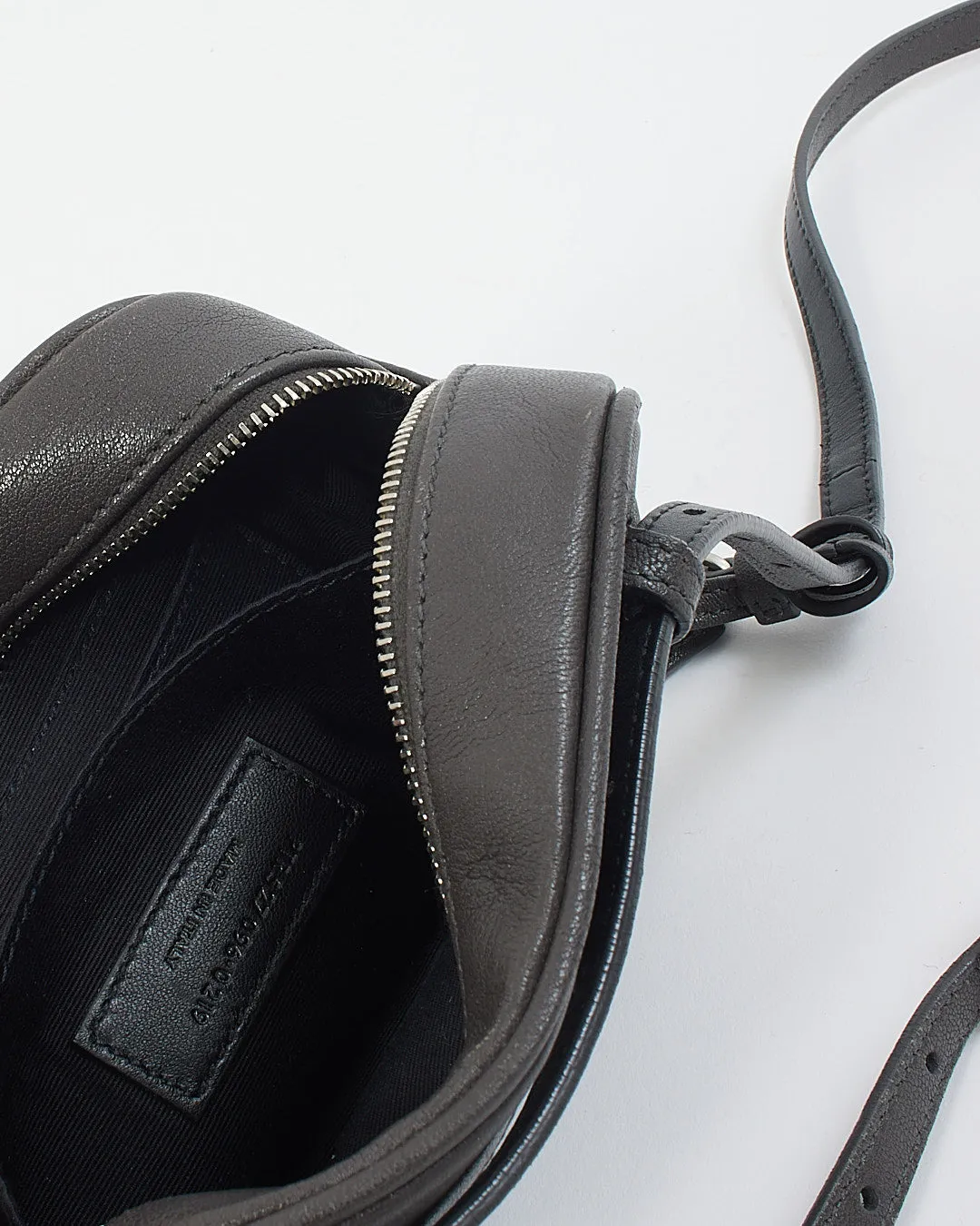 Saint Laurent Grey Leather Embossed Monogram Belt Bag