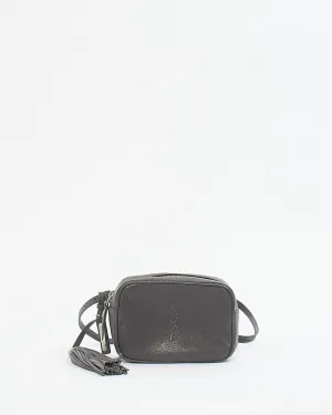 Saint Laurent Grey Leather Embossed Monogram Belt Bag