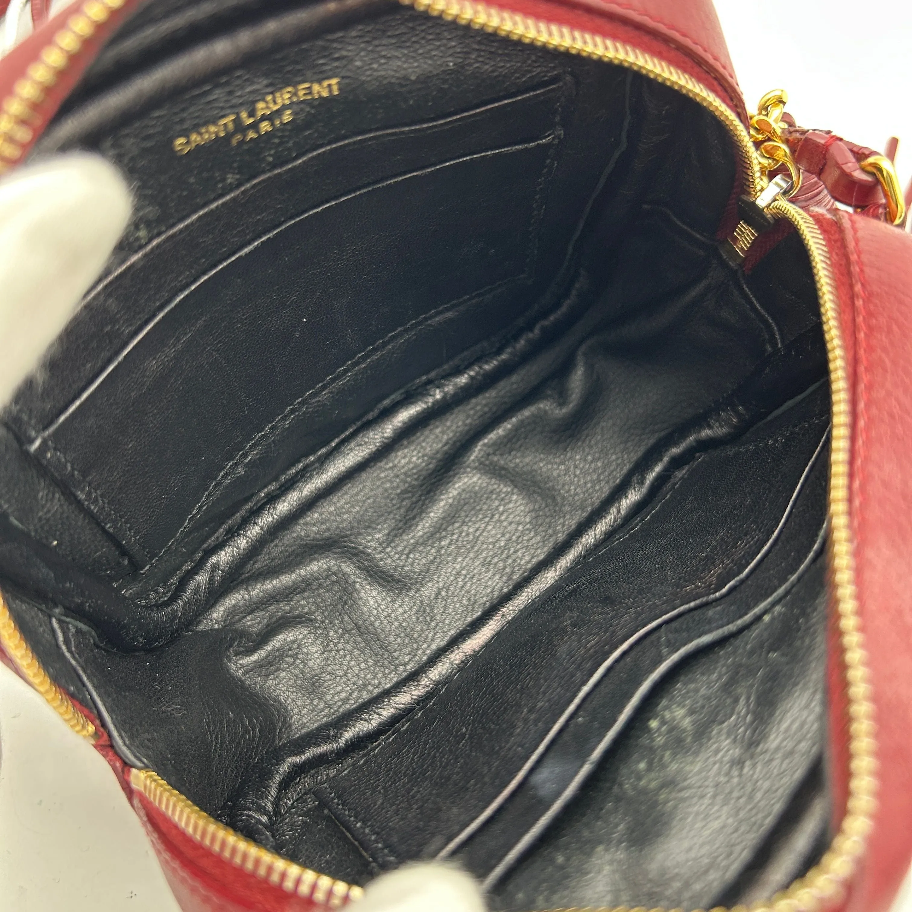 Saint Laurent Mini Monogram Lou Camera Bag - Burgundy Crossbody Bags, Handbags LA16986