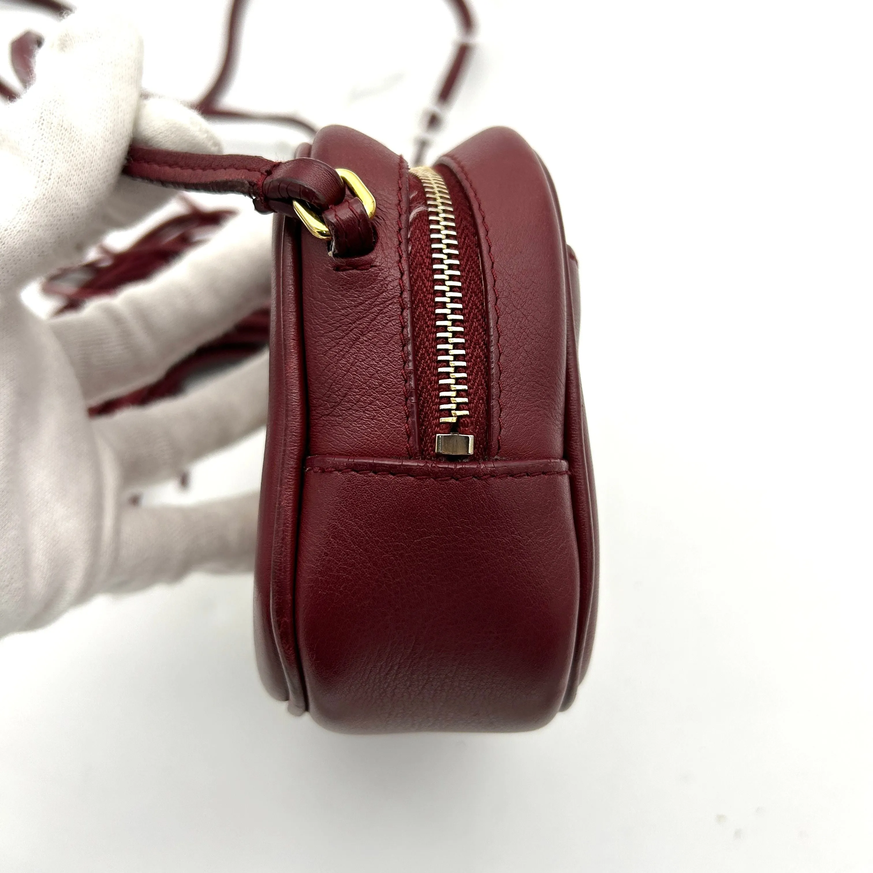 Saint Laurent Mini Monogram Lou Camera Bag - Burgundy Crossbody Bags, Handbags LA16986