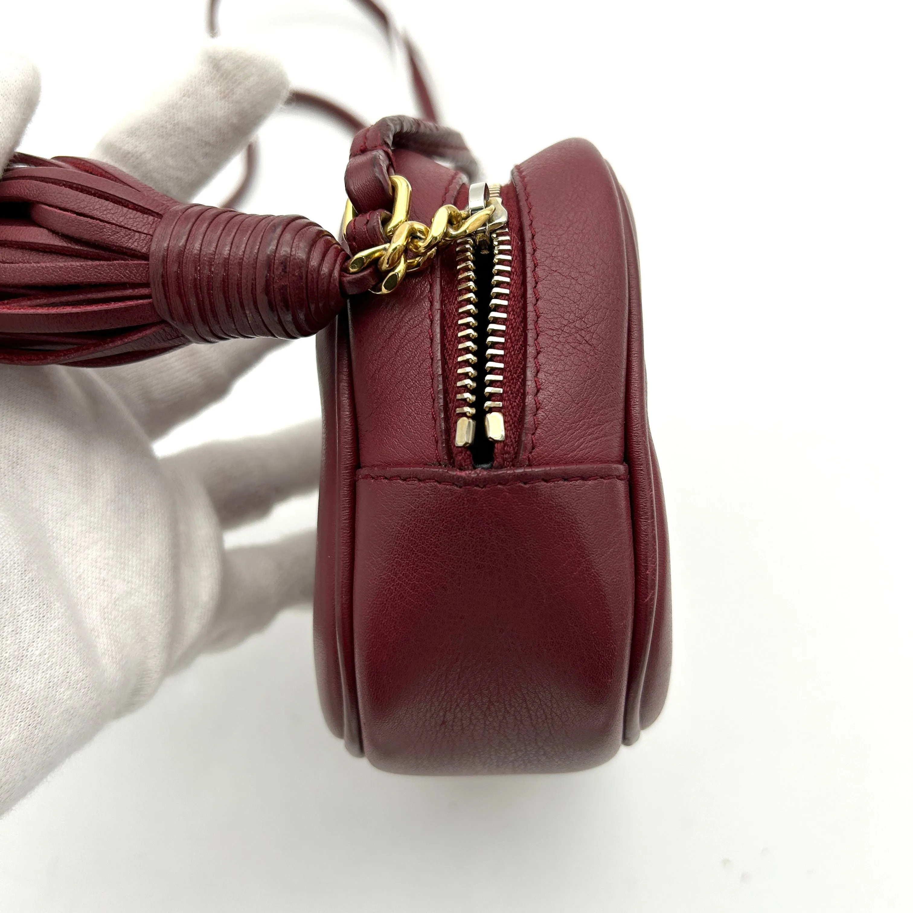 Saint Laurent Mini Monogram Lou Camera Bag - Burgundy Crossbody Bags, Handbags LA16986