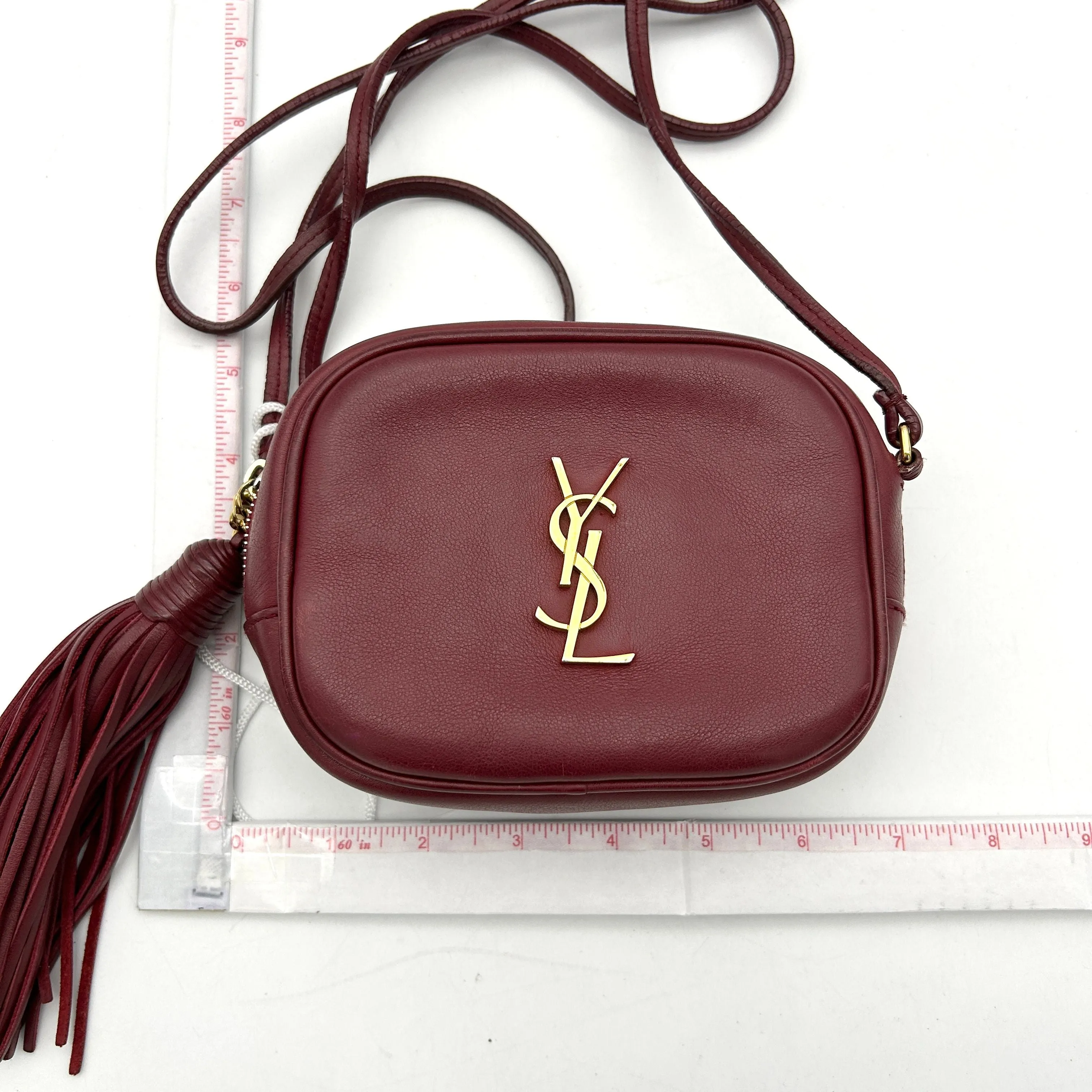 Saint Laurent Mini Monogram Lou Camera Bag - Burgundy Crossbody Bags, Handbags LA16986