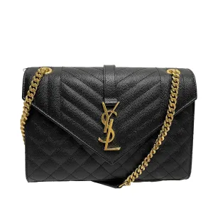 Saint Laurent NEW Classic Monogram Envelope Satchel Mixed Matelasse Leather