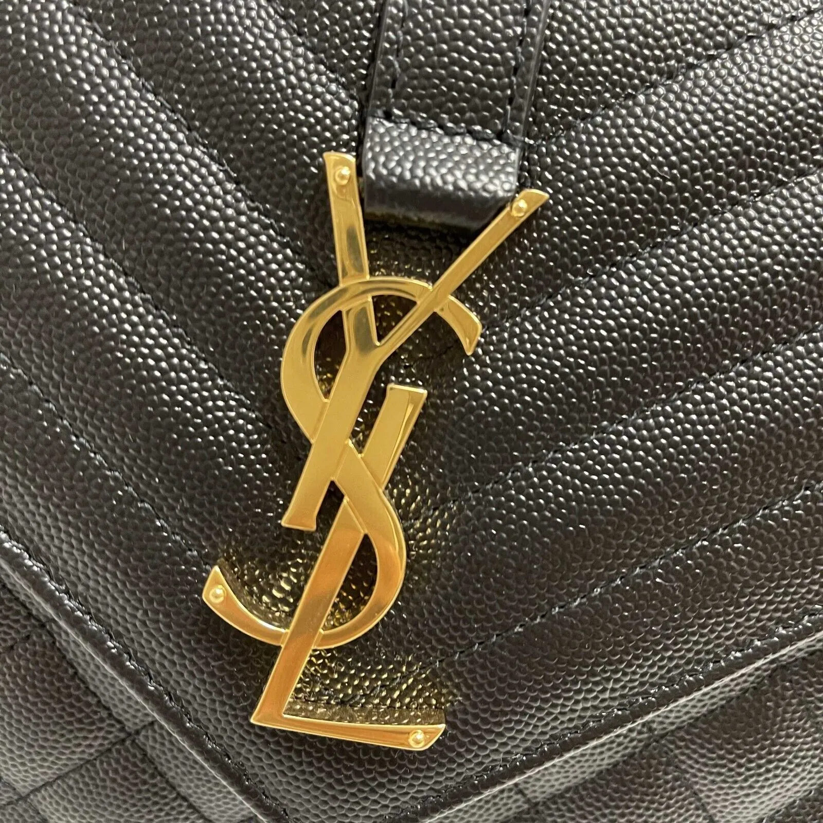 Saint Laurent NEW Classic Monogram Envelope Satchel Mixed Matelasse Leather