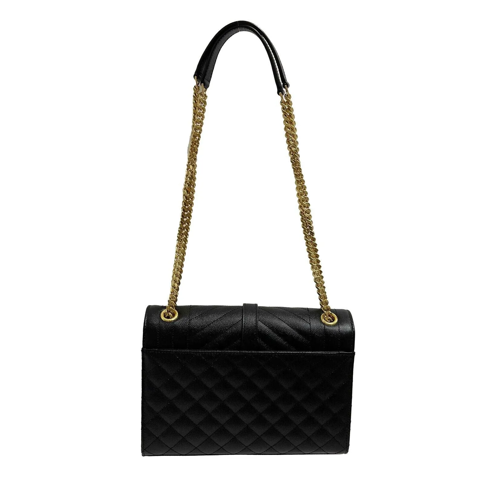Saint Laurent NEW Classic Monogram Envelope Satchel Mixed Matelasse Leather