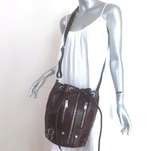 Saint Laurent Rider Bucket Bag Bordeaux Leather Medium Crossbody