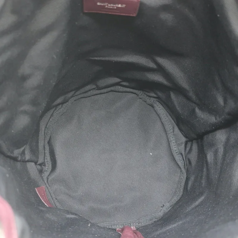 Saint Laurent Rider Bucket Bag Bordeaux Leather Medium Crossbody
