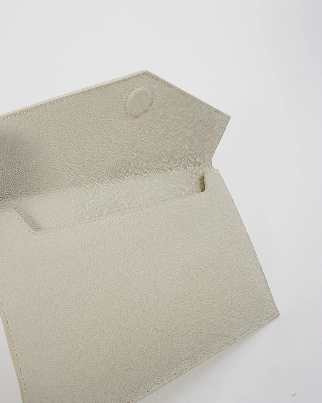 Saint Laurent White Leather Uptown Clutch
