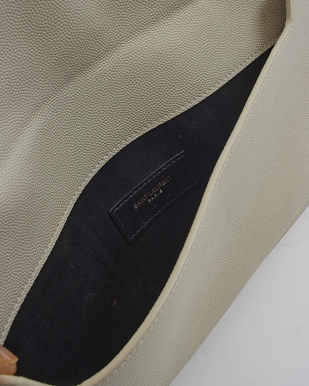 Saint Laurent White Leather Uptown Clutch