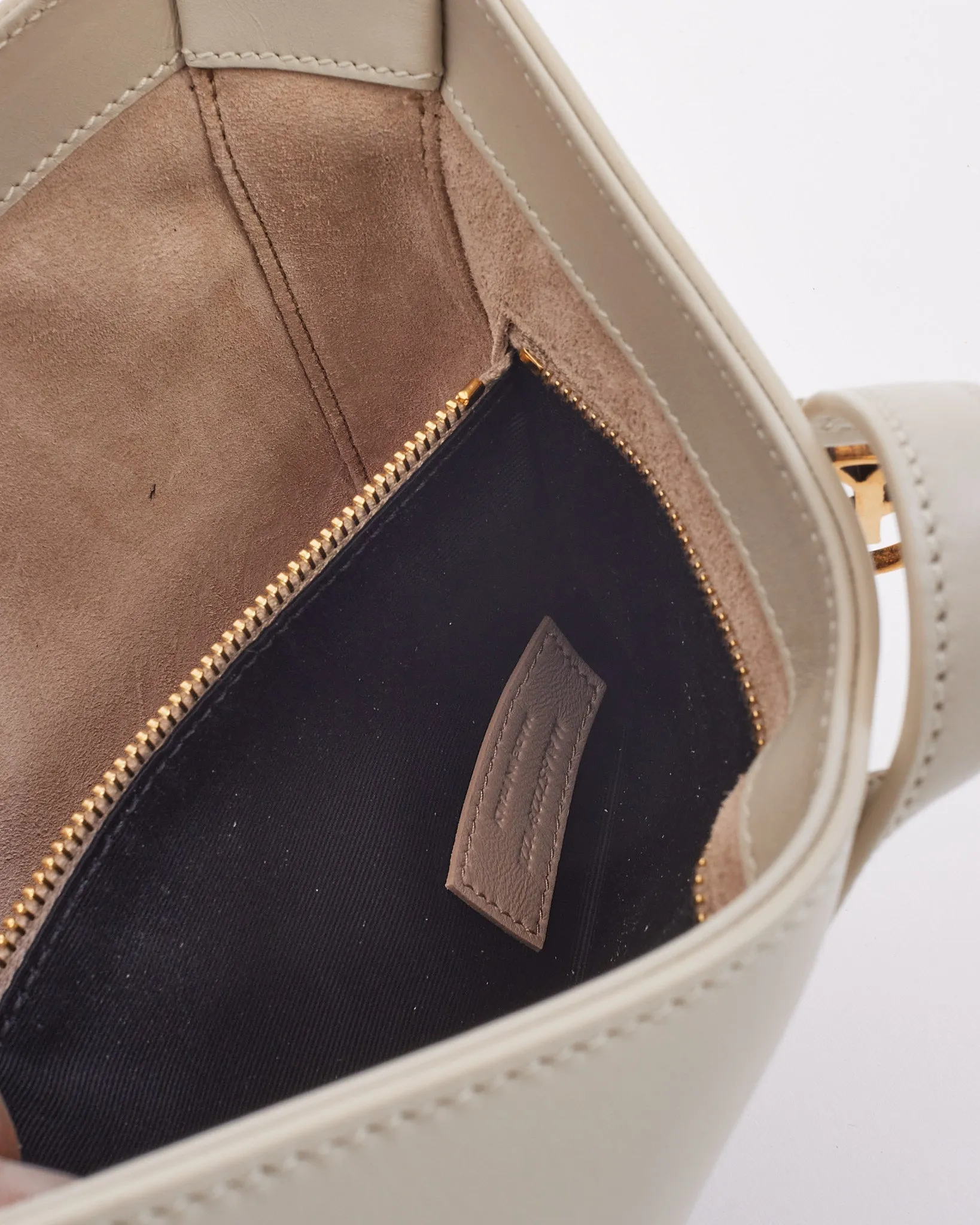 Saint Laurent White "Blanc Vintage" Smooth Leather 5 à 7 Shoulder Bag