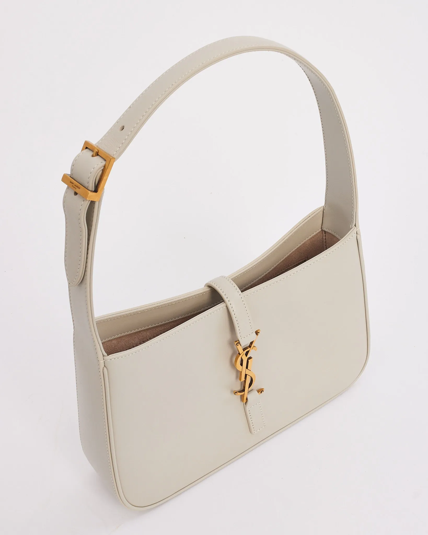 Saint Laurent White "Blanc Vintage" Smooth Leather 5 à 7 Shoulder Bag