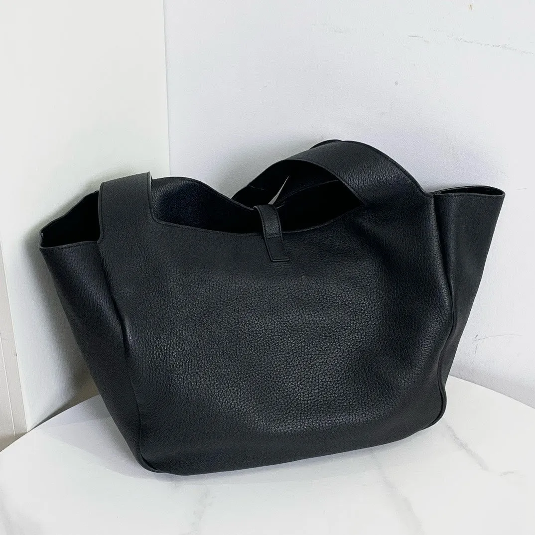 Saint Laurent YSL Bea Tote Bag in Black Leather
